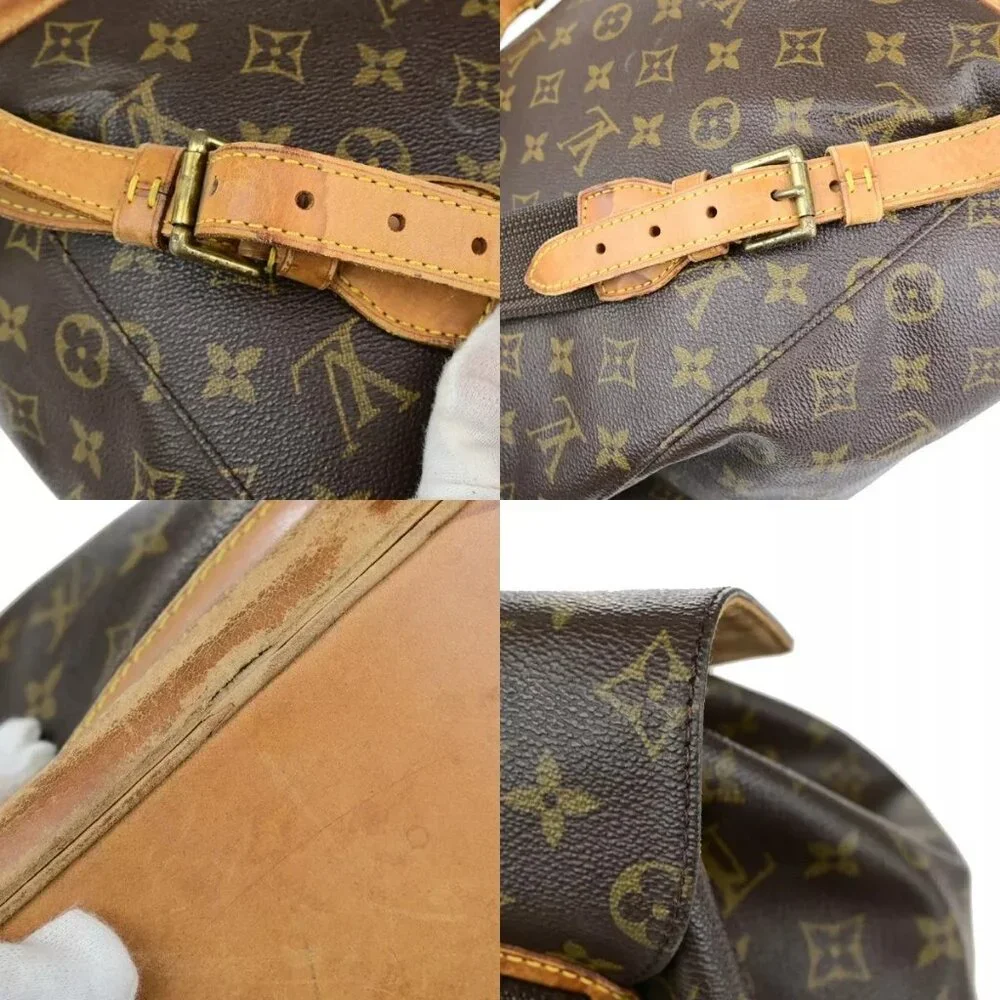 LOUIS VUITTON Montsouris GM Backpack Bag Monogram Leather Brown M51135 85ED205